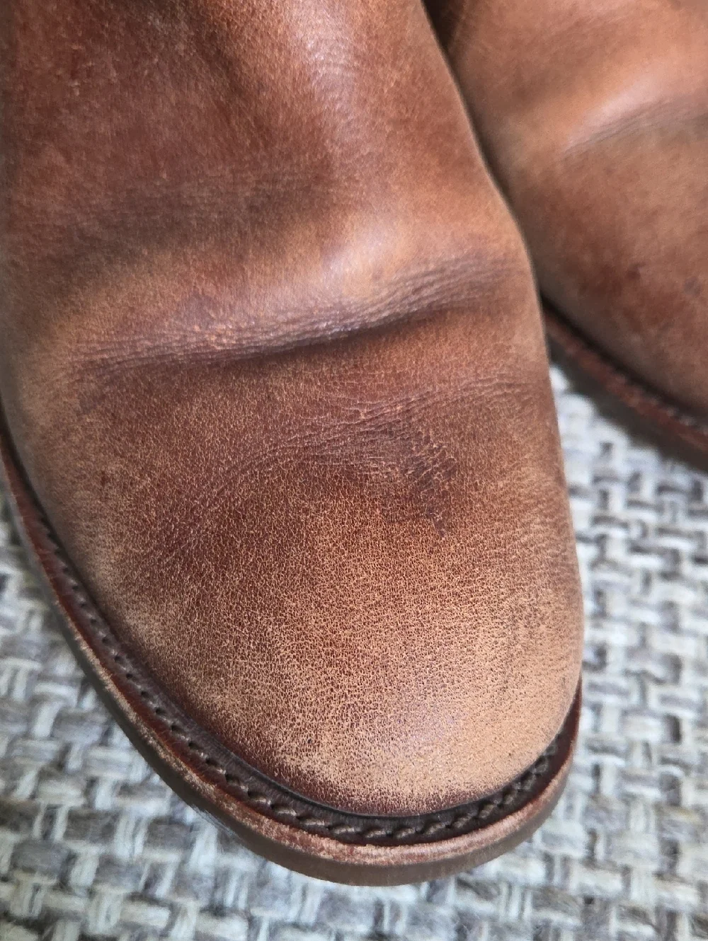 Tory Burch Kiernan Brown Tumbled Leather Riding Boots Size 10
